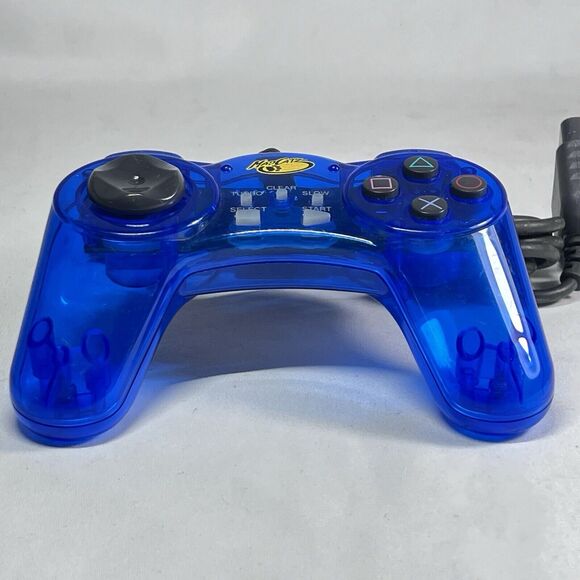 PlayStation Mad Catz Video Game Digital Controller Transparent Blue 8002 Used - Picture 2 of 7